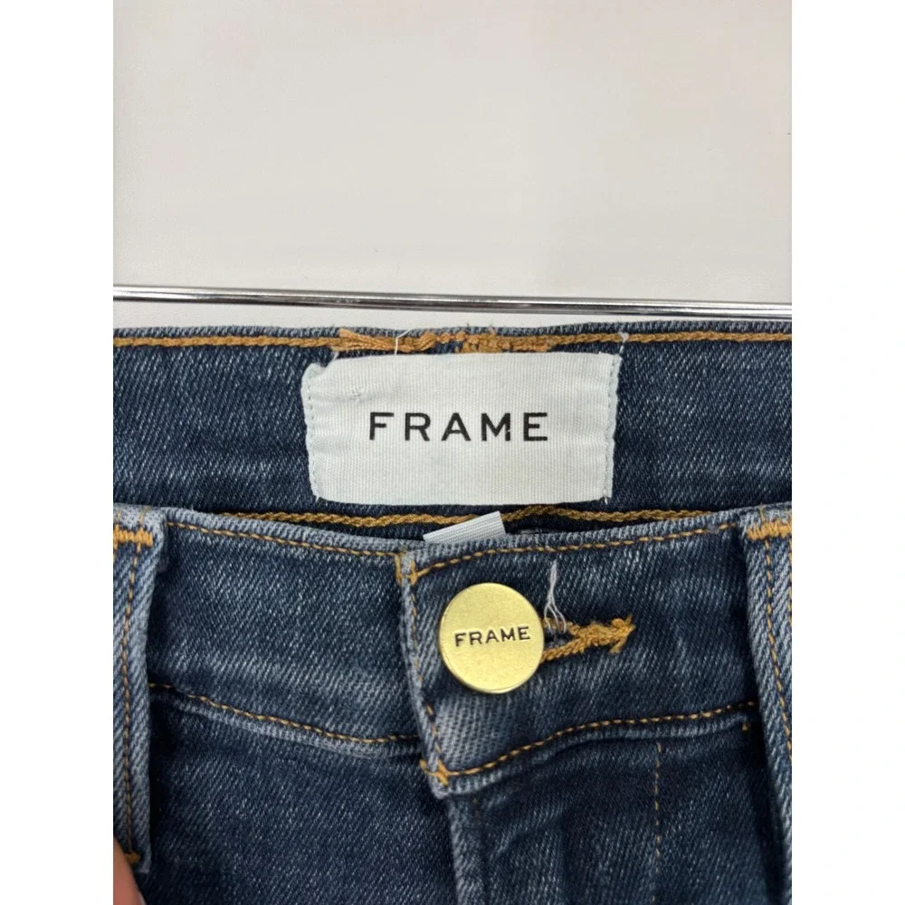 FRAME Jeans Womens 26 Blue Le High Straight Raw Hem Stretch‎ Denim Pants